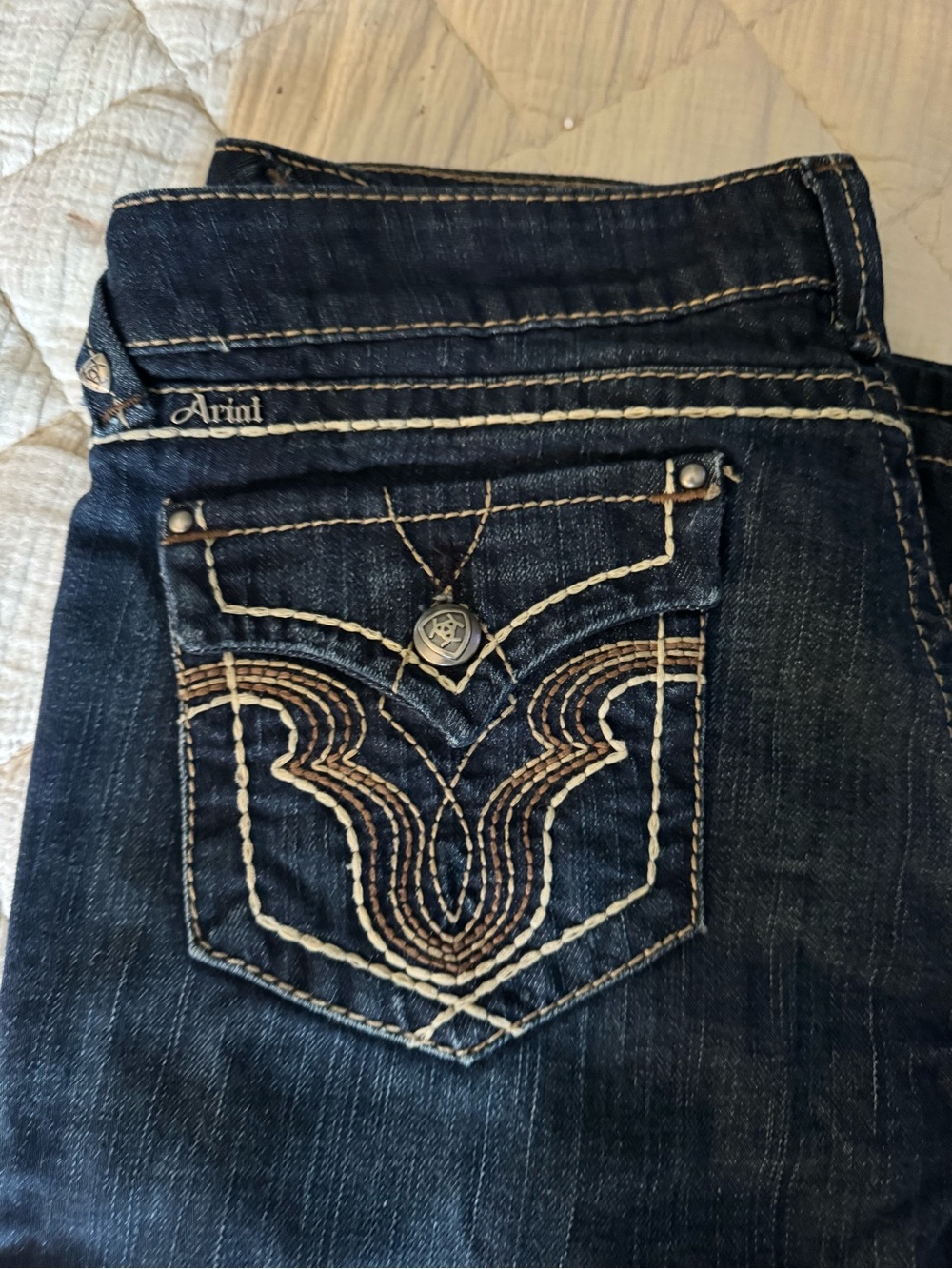 Ariat Dark Indigo Bootcut Jeans with Contrast Stitching